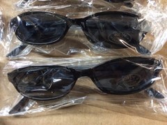 NEW ASSORTED BOX OF SUNGLASSES SUN GLASSES SET OF 9 GLASS COLORED SMALL LENS