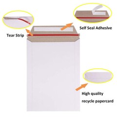 100-1000 White Flat Photo Mailers Document Envelopes Cardboard Self Seal Mailer
