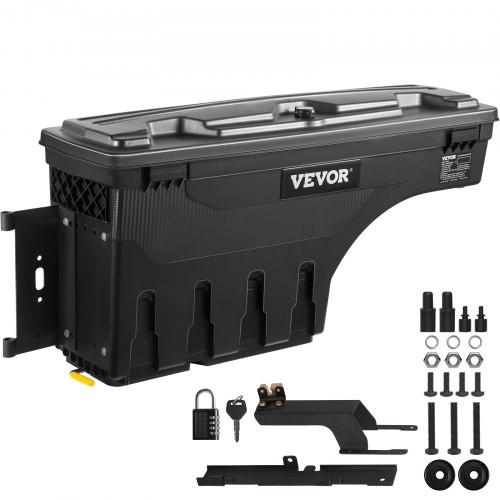 Truck Bed Storage Box, Lockable with Password Padlock, 6.6 Gal/25 L ABS Wheel We