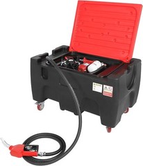 Black Portable Gasoline Diesel Fuel Tank with 12V Electric Fuel Pump 40 Gallon