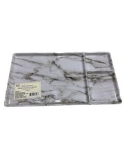 Jot Corner Office Melamine Style Marble Gray Desk Organizer 12.5x7Inches