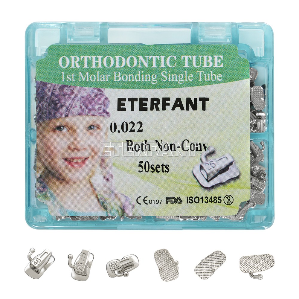 ETERFANT Dental Orthodontic Buccal Tubes 1st/2nd Molar Roth/MBT 018/022 Bondable