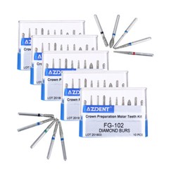 AZDENT Dental Super Coarse Diamond Polishing Burs FG for High Speed Handpiece