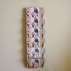 Horizontal Wall Mount 6 Pockets 6X4″ Greeting Card Post Card Rack Holder Display