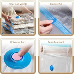 Vacuum Seal Bags with Portable Electric Pump, 6 Pack Vacuum Storage Bags for