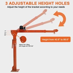 Pickup Truck Hoist Crane,Folding Truck Mounted Crane w/ Electric Winch,1100LBS