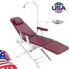 Dental Portable Folding Chair Foldable Mobile Chair with Tray & LED Light
