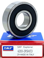 SKF 6203 2RS C3 DEEP GROOVE BALL BEARING, RUBBER SEALED 17x40x12 mm NEW