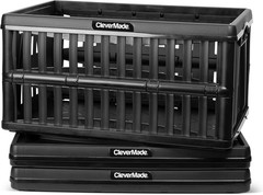 Heavy Duty 60L Collapsible Storage Crate – Stackable Organizer for Car & Garage
