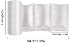 4 PACK of 984ft x 8″ x 8″ Air Pillow Cushion Bubble Film Roll for Wrap Packaging