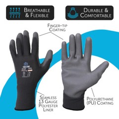 GlovBE 6/12/120 PAIRS Polyester Work/Garden/Mechanic/Construction/Safety Gloves