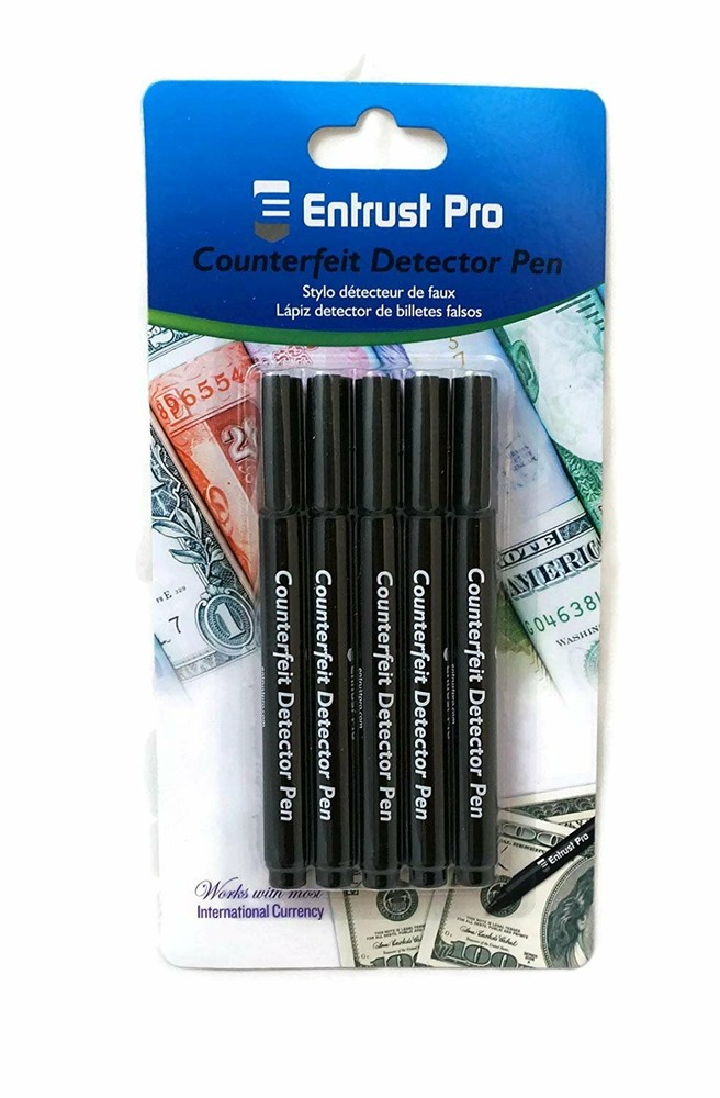 Counterfeit Money Detector Pen Marker (5 Pack ) Round Tip