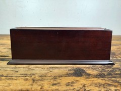 Bombay Company Wood Writing Box Lap Desk Organizer Slant Top Green Faux Leather
