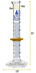 Graduated Cylinder, 10Ml, ASTM, Class a Tolerance ±0.10Ml, Borosilicate 3.3 Glas