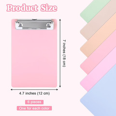 6 PCS Mini Clipboard Acrylic Small Clipboards 5X7 | A6 Letter Size Pocket Clip B