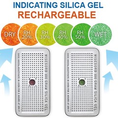 100Gram Indicating Silica Gel Canister, Reusable Desiccant Dehumidifier, 2 Pack