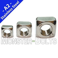 Chamfered Square Nuts DIN 557 Stainless Steel A2 18-8 Metric Coarse M5 M6 M8 M10