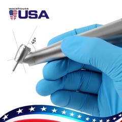 Dental 45° 1:4.2 Increasing Contra Angle LED Fiber Optic Handpiece Push Button