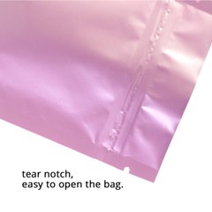 Multi-Size Glossy Foil Mylar Double-Sided Pink Flat Zip Lock Pouch Bag B07