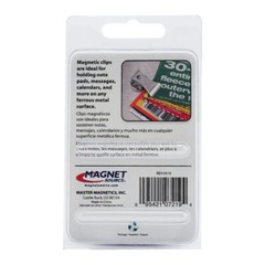Master Magnetics MAGNET CLIPS Silver Hanger Office School Holds 3lb 2pk 07219