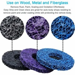 3PCS Poly Strip Clean Disc 4-1/2″ x7/8″ Easy Paint Stripping Rust Removal Wheels