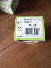 Leviton White 4 Port USB 4.2 Amp Wall Charger Duplex Receptacle Outlet