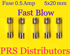 Fuse 0.5A 250V 5X20mm FAST BLOW QUICK BLOW Glass Fuse 0.5 Amp 5 pieces USASELLER