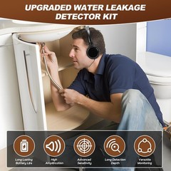 Underground Water Leak Detector Kit with 2 Probes, 70db Sound Amplification, Pip