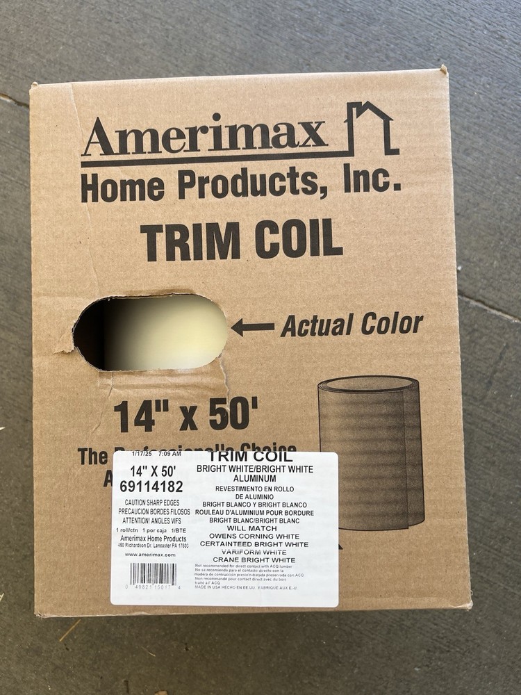 Amerimax 14″ x 50′ Bright White Aluminum Trim Coil 69114182