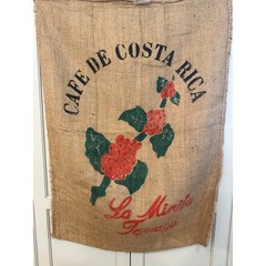 Set of 5 Costa Rica Coffee Sack Jute Burlap Cafe Bag Colorful 43”x28” JL
