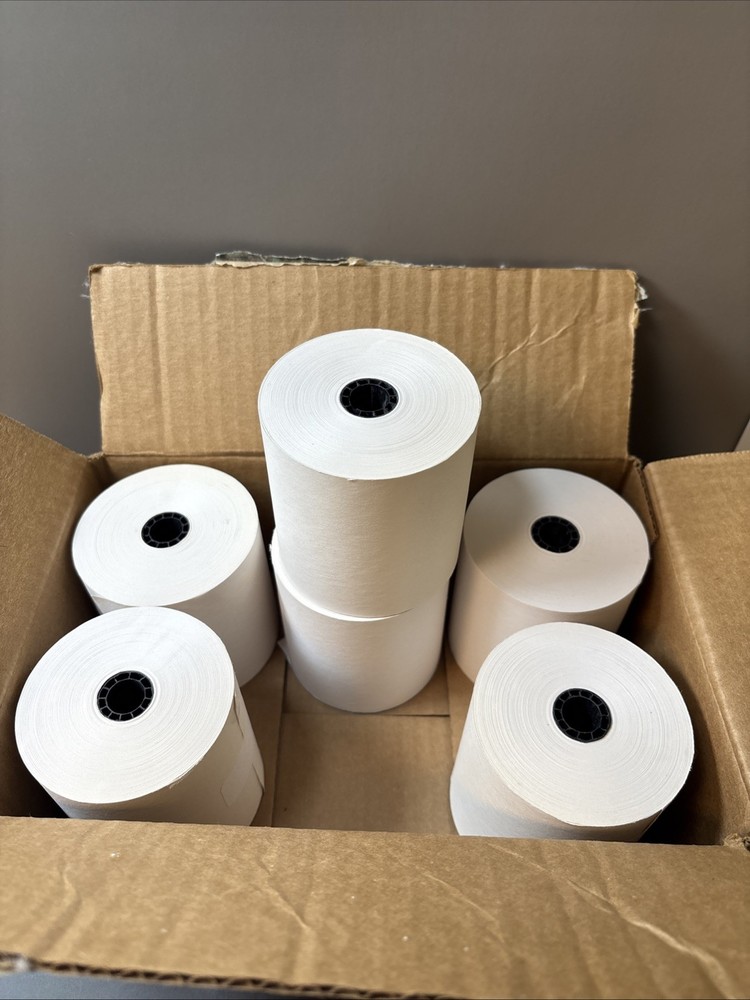 3″ x 165′ Bond Kitchen Printer/Cash Register/Receipt Tape Paper – Lot Of 6