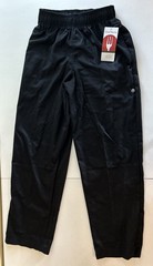 Chef Works Men/Unisex Black Polyester/Cotton Blend Pants Size Medium Brand New
