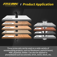 Wood Screws Assortment Kit, 240 PCS High Hardness Flat Head Wood Screws Set, Ph