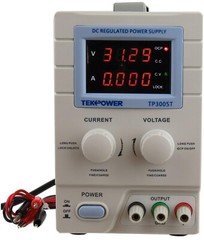 Variable Linear DC Power Supply, 0-30V @ 0-5A with Alligator Test Leads