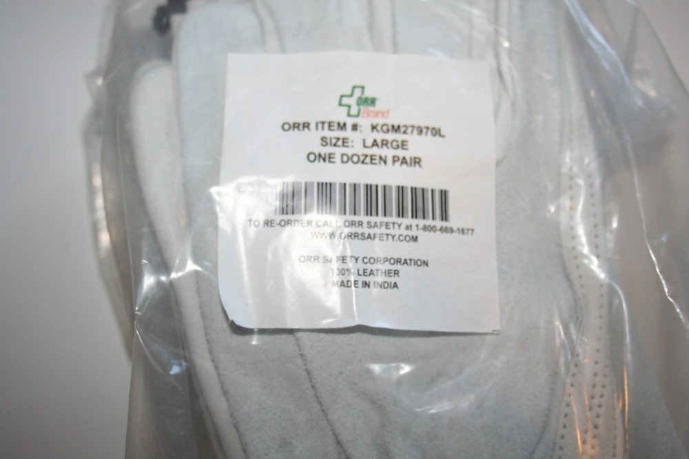 12 Pair Cowhide Soft Leather Drivers Gloves – Large ORR SAFETY CORP #KGM27970L