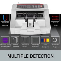 1000Pcs/Min Money Counter Cash Register Euros Bills Fake Banknote Detector