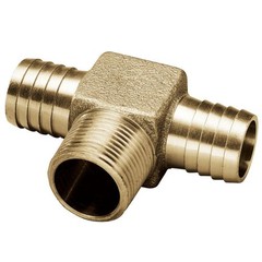 Everbilt 3/4 in. Barb x 3/4 in. MPT Brass Hydrant Insert Tee Fitting