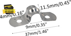 50PCS M8 Two Hole Strap U Bracket, Stainless Steel Pipe Clamp, Rigid Conduit Sup