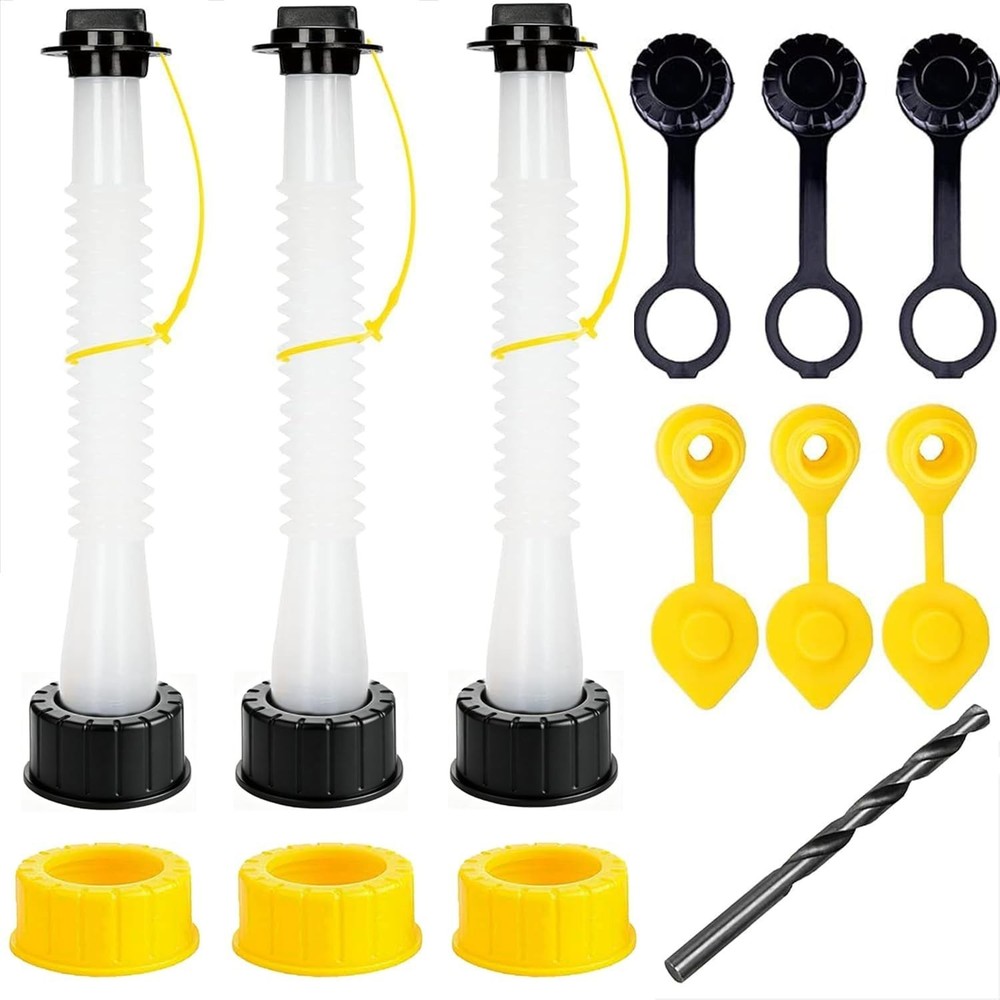 Comprehensive Gas Can Spout Kit: Flexible Nozzle & Cap for 1-5 Gallon Containers