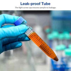 Case of 500 (10 Packs of 50) 15ml Plastic Centrifuge tubes