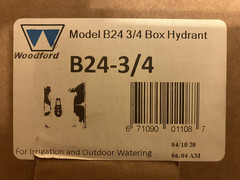 Woodford B24 3/4 Box Hydrant with Key, Anti Siphon Wall Faucet