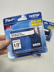 (3) Brother Genuine P-Touch, TZe-231 2-packs TZE2312PK Black Print White Tape