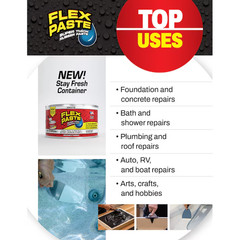 (2 PACK) Flex Paste White Waterproof Paintable Putty Rubber Spackle Sealant 2 LB