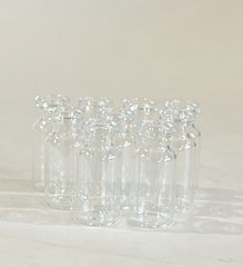 100 Pcs. 2 ML Vials Clear Glass Bottle 13mm Crimp top Flat Bottom (no Lids) New
