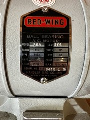 Red-Wing Ball Bearing AC Motor 26A 1/4 HP 115V 3.3A 1725/3450 RPM Base-Mounted