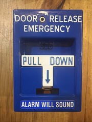 SDC 492 Series Emergency Door Release Pull Station, Blue