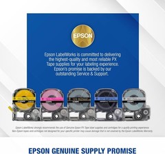 Epson LABELWORKS 250VTBWPX Black on White 2″ (50mm) Vinyl Label Tape **5-PACK**