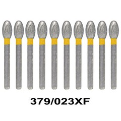 10 Burs Dental Diamond Burs FG Egg Football 379/023XF Extra Fine Grit High Speed
