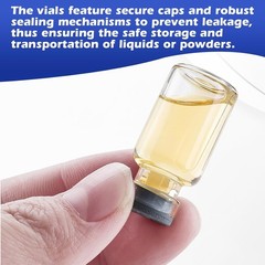 3ml Headspace Vials Clear Glass Bottle 13mm Crimp top Flat Bottom HPLC 100PCS