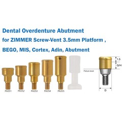 US Dental Locator Overdenture Abutment & Caps Fits Nobel/Hiossen/Zimmer/MIS/TSV